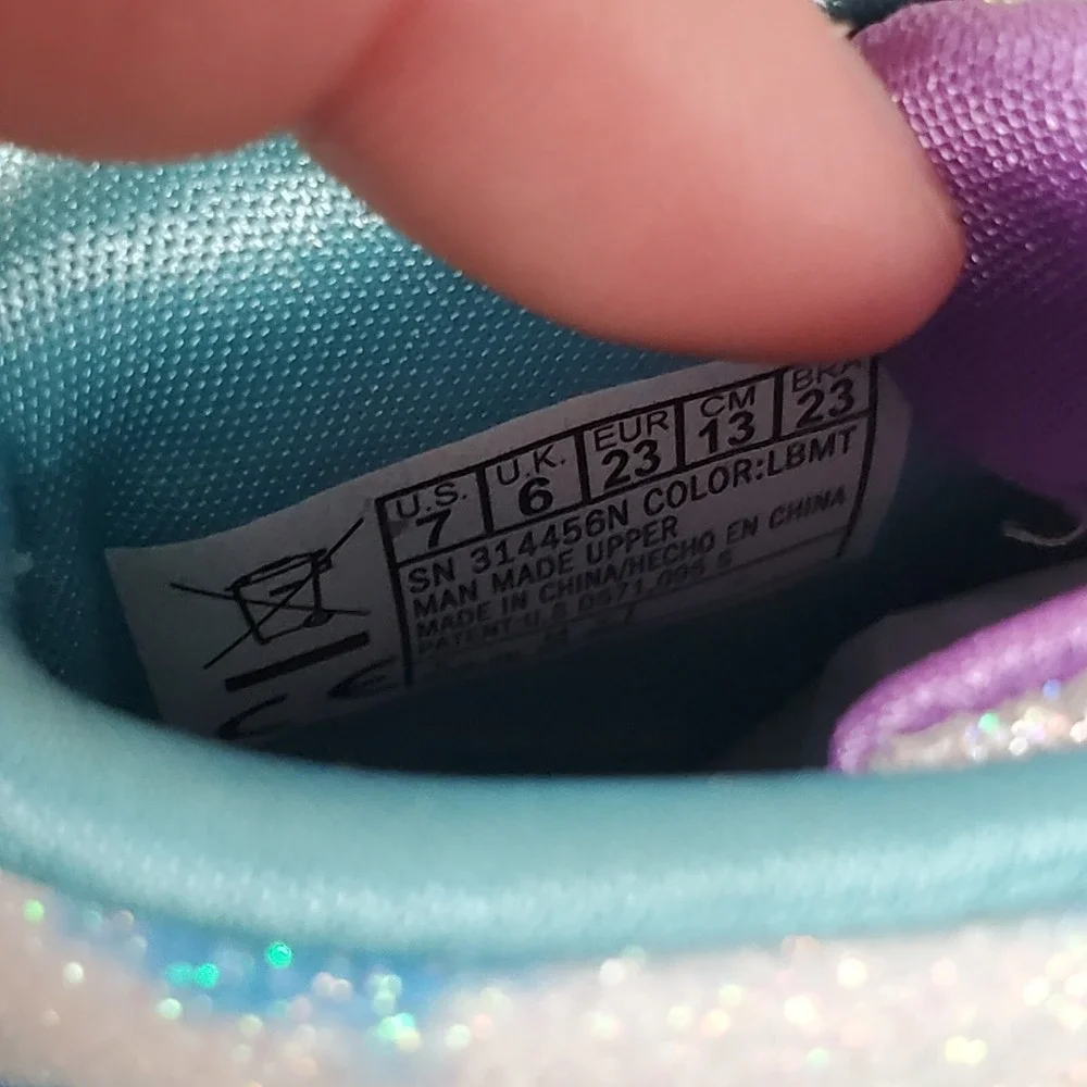 Skechers Twi-Lites 2.0 Girls Shoes Sz 7 Light Blue Magical Spectrum Sneakers